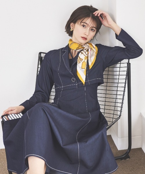 デニムライクアンサンブルワンピース（セットアップ）｜AND COUTURE 