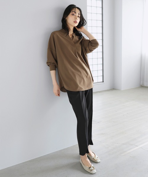 itto...（イット）の「ラウンドスリットテーパードパンツ（スラックス・レディース・ブラック・M/L/XL/S）」の20枚目の写真