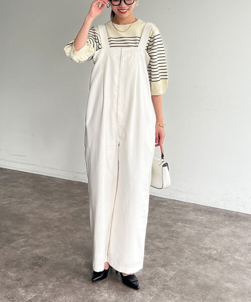 Chez toi（シェトワ）の「ベアサロペ（つなぎ/オールインワン・レディース・グレー/オフホワイト/ブラック・FREE）」の2枚目の写真