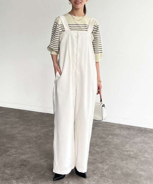 Chez toi（シェトワ）の「ベアサロペ（つなぎ/オールインワン・レディース・グレー/オフホワイト/ブラック・FREE）」の4枚目の写真