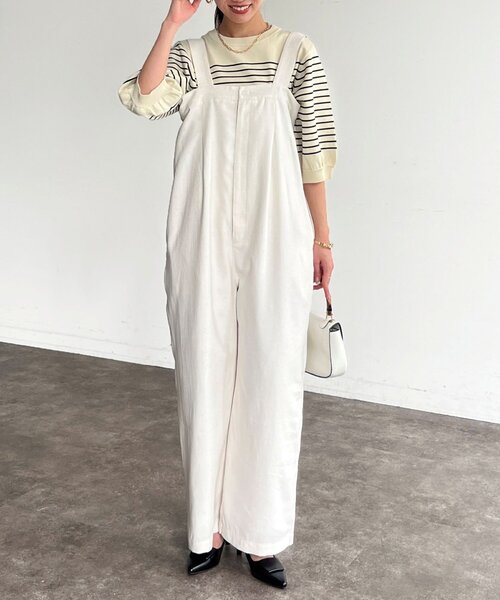 Chez toi（シェトワ）の「ベアサロペ（つなぎ/オールインワン・レディース・グレー/オフホワイト/ブラック・FREE）」の6枚目の写真