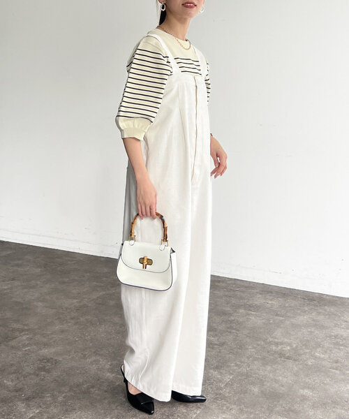 Chez toi（シェトワ）の「ベアサロペ（つなぎ/オールインワン・レディース・グレー/オフホワイト/ブラック・FREE）」の7枚目の写真