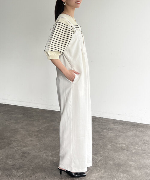 Chez toi（シェトワ）の「ベアサロペ（つなぎ/オールインワン・レディース・グレー/オフホワイト/ブラック・FREE）」の8枚目の写真