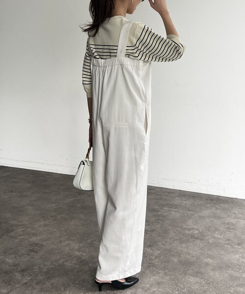 Chez toi（シェトワ）の「ベアサロペ（つなぎ/オールインワン・レディース・グレー/オフホワイト/ブラック・FREE）」の9枚目の写真