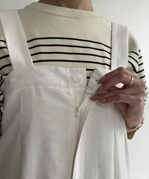 Chez toi（シェトワ）の「ベアサロペ（つなぎ/オールインワン・レディース・グレー/オフホワイト/ブラック・FREE）」の15枚目の写真