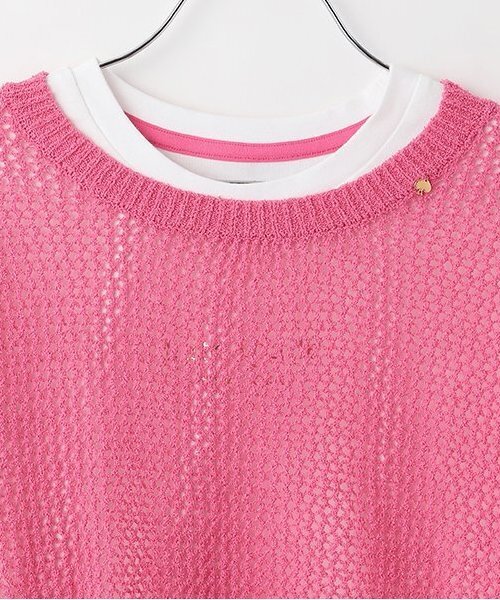 セール】ガールズ メッシュニット&Tシャツセット（ニット