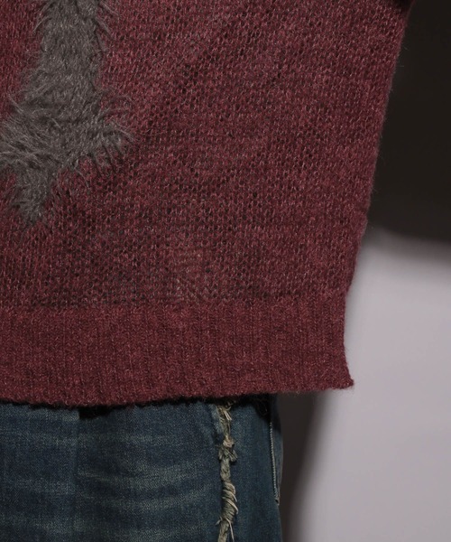 HARE（ハレ）の「【UNDERGROUND MODE】シアークロスモチーフニット(HARE)（ニット/セーター・メンズ・ブラック/レッド・FREE）」の22枚目の写真