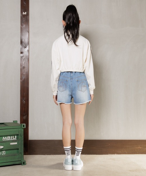 PINKHUNT（ピンクハント）の「PINKHUNT ピンクハント ダメージ加工 ショートパンツ 0532K（デニムパンツ・キッズ・ブルー/ライトインディゴブルー・150cm/160cm/120cm/130cm/140cm）」の7枚目の写真
