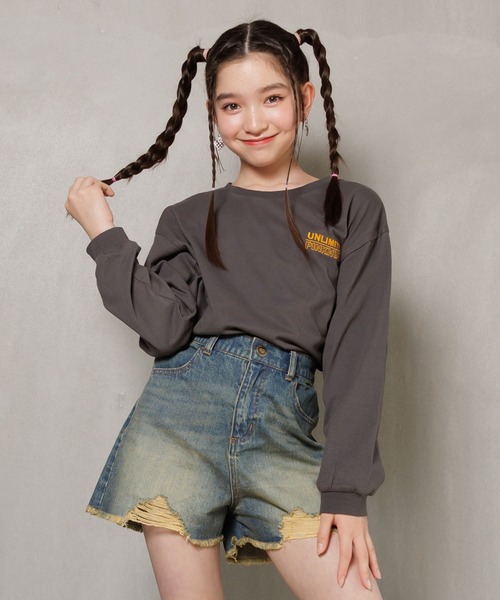 PINKHUNT（ピンクハント）の「PINKHUNT ピンクハント ダメージ加工 ショートパンツ 0532K（デニムパンツ・キッズ・ブルー/ライトインディゴブルー・150cm/160cm/120cm/130cm/140cm）」の9枚目の写真