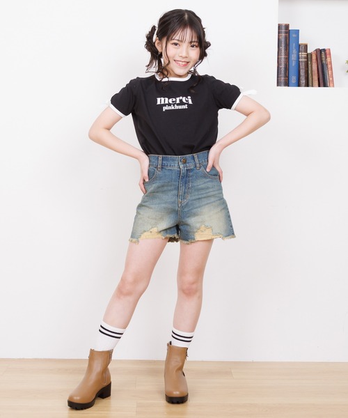 PINKHUNT（ピンクハント）の「PINKHUNT ピンクハント ダメージ加工 ショートパンツ 0532K（デニムパンツ・キッズ・ブルー/ライトインディゴブルー・150cm/160cm/120cm/130cm/140cm）」の18枚目の写真