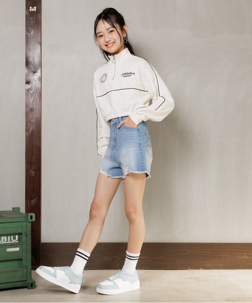 PINKHUNT（ピンクハント）の「PINKHUNT ピンクハント ダメージ加工 ショートパンツ 0532K（デニムパンツ・キッズ・ブルー/ライトインディゴブルー・150cm/160cm/120cm/130cm/140cm）」の12枚目の写真