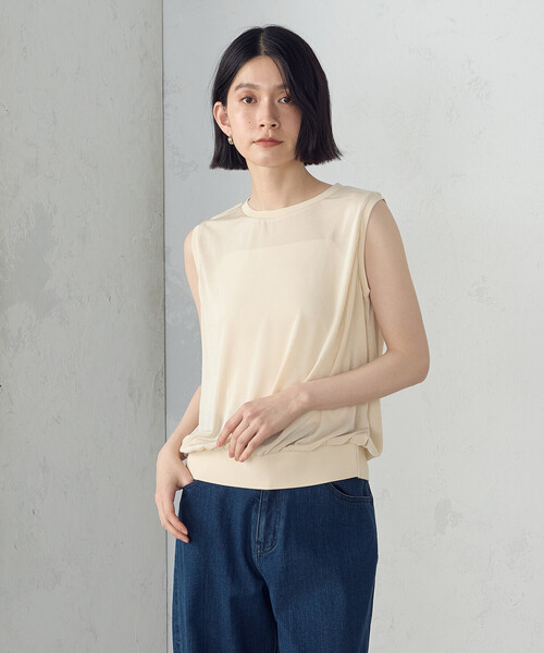 COMME CA ISM（コムサイズム）の「シャイニー　タンクトップ（タンクトップ・レディース・アイボリー/ブラック/チャコール/モカ・MEDIUM/LARGE）」の6枚目の写真