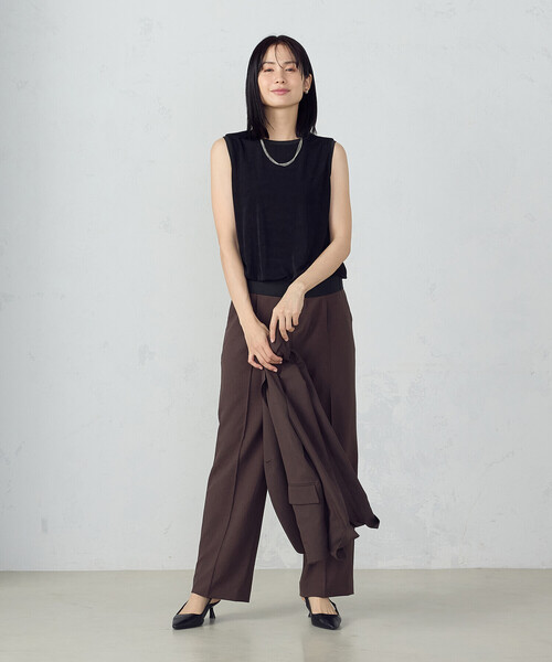 COMME CA ISM（コムサイズム）の「シャイニー　タンクトップ（タンクトップ・レディース・アイボリー/ブラック/チャコール/モカ・MEDIUM/LARGE）」の10枚目の写真