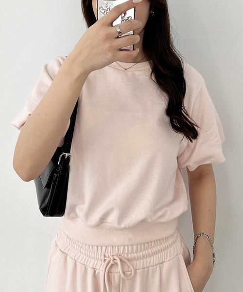 nelliy.（ネルリー）の「【セットアップ着用可能】パフスリーブスウェットトップス（Tシャツ/カットソー・レディース・ピンク/杢グレー・LARGE/MEDIUM）」の13枚目の写真