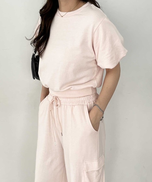 nelliy.（ネルリー）の「【セットアップ着用可能】パフスリーブスウェットトップス（Tシャツ/カットソー・レディース・ピンク/杢グレー・LARGE/MEDIUM）」の10枚目の写真