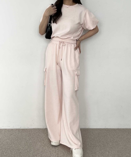 nelliy.（ネルリー）の「【セットアップ着用可能】パフスリーブスウェットトップス（Tシャツ/カットソー・レディース・ピンク/杢グレー・LARGE/MEDIUM）」の9枚目の写真