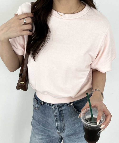 nelliy.（ネルリー）の「【セットアップ着用可能】パフスリーブスウェットトップス（Tシャツ/カットソー・レディース・ピンク/杢グレー・LARGE/MEDIUM）」の7枚目の写真