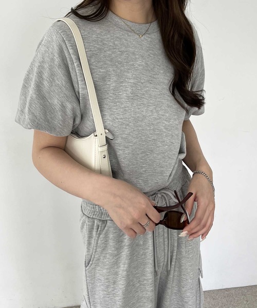 nelliy.（ネルリー）の「【セットアップ着用可能】パフスリーブスウェットトップス（Tシャツ/カットソー・レディース・ピンク/杢グレー・LARGE/MEDIUM）」の18枚目の写真