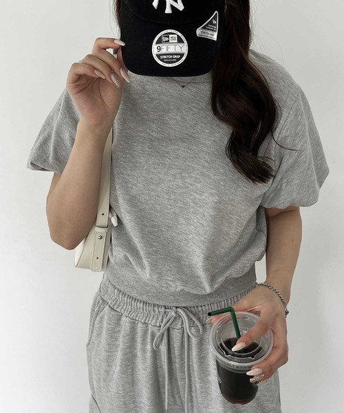 nelliy.（ネルリー）の「【セットアップ着用可能】パフスリーブスウェットトップス（Tシャツ/カットソー・レディース・ピンク/杢グレー・LARGE/MEDIUM）」の19枚目の写真