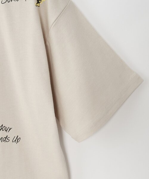 SHOO・LA・RUE（シューラルー）の「【100-150cm】アソートプリント裾レイヤード五分袖Tシャツ（Tシャツ/カットソー・キッズ・ブラック/ナチュラル/チャコールグレー/グリーン・10/11/12/13/14/15 ）」の6枚目の写真
