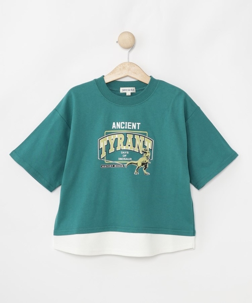 SHOO・LA・RUE（シューラルー）の「【100-150cm】アソートプリント裾レイヤード五分袖Tシャツ（Tシャツ/カットソー・キッズ・ブラック/ナチュラル/チャコールグレー/グリーン・10/11/12/13/14/15 ）」の13枚目の写真