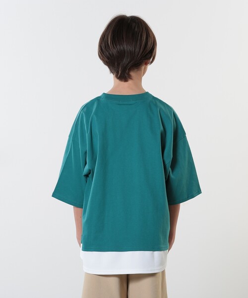 SHOO・LA・RUE（シューラルー）の「【100-150cm】アソートプリント裾レイヤード五分袖Tシャツ（Tシャツ/カットソー・キッズ・ブラック/ナチュラル/チャコールグレー/グリーン・10/11/12/13/14/15 ）」の14枚目の写真