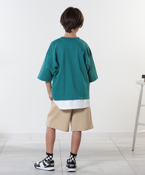 SHOO・LA・RUE（シューラルー）の「【100-150cm】アソートプリント裾レイヤード五分袖Tシャツ（Tシャツ/カットソー・キッズ・ブラック/ナチュラル/チャコールグレー/グリーン・10/11/12/13/14/15 ）」の16枚目の写真