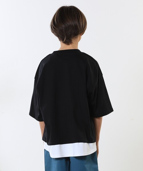 SHOO・LA・RUE（シューラルー）の「【100-150cm】アソートプリント裾レイヤード五分袖Tシャツ（Tシャツ/カットソー・キッズ・ブラック/ナチュラル/チャコールグレー/グリーン・10/11/12/13/14/15 ）」の17枚目の写真