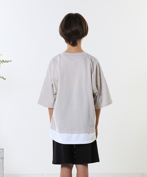 SHOO・LA・RUE（シューラルー）の「【100-150cm】アソートプリント裾レイヤード五分袖Tシャツ（Tシャツ/カットソー・キッズ・ブラック/ナチュラル/チャコールグレー/グリーン・10/11/12/13/14/15 ）」の19枚目の写真