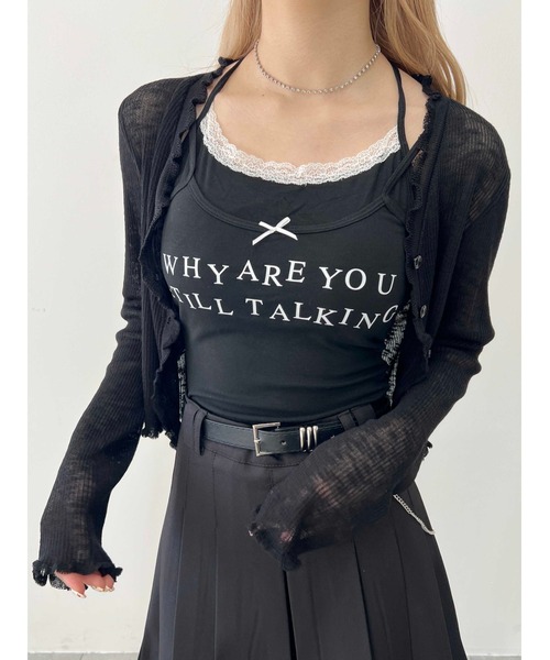 WEGO(ウィゴー)の「【PHILLY】メッセージロゴレイヤードキャミール(キャミソール・レディース・ホワイト/ブラック・FREE)」の2枚目の写真