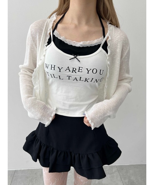 WEGO(ウィゴー)の「【PHILLY】メッセージロゴレイヤードキャミール(キャミソール・レディース・ホワイト/ブラック・FREE)」の3枚目の写真