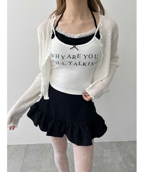 WEGO(ウィゴー)の「【PHILLY】メッセージロゴレイヤードキャミール(キャミソール・レディース・ホワイト/ブラック・FREE)」の4枚目の写真