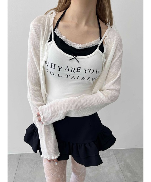 WEGO(ウィゴー)の「【PHILLY】メッセージロゴレイヤードキャミール(キャミソール・レディース・ホワイト/ブラック・FREE)」の6枚目の写真