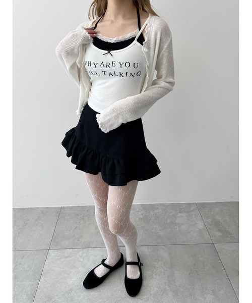 WEGO(ウィゴー)の「【PHILLY】メッセージロゴレイヤードキャミール(キャミソール・レディース・ホワイト/ブラック・FREE)」の7枚目の写真