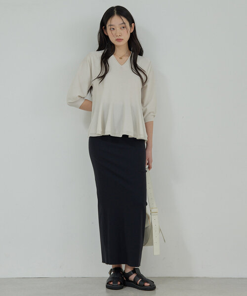 GALLARDAGALANTE（ガリャルダガランテ）の「【春夏素材にアップデート！】ペプラムプルオーバー（ニット/セーター・レディース・ライトグレー/ブルー/ブラック・FREE）」の21枚目の写真