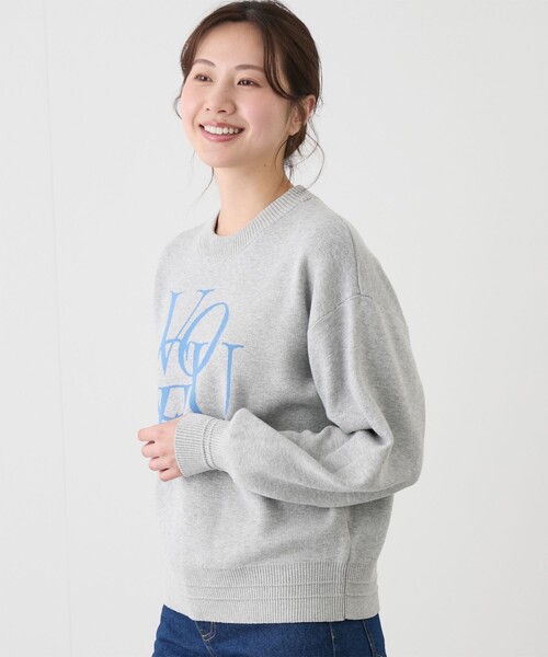 新品未使用　CHERVO ロゴ入りセーター サイズ48 ホワイト/ネイビー 新品未使用 CHERVO ロゴ入りセーター サイズ48 ホワイト/ネイビー