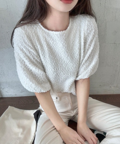 くしゅくしゅ半袖トップス（シャツ/ブラウス）｜LAUIR（ラウアー
