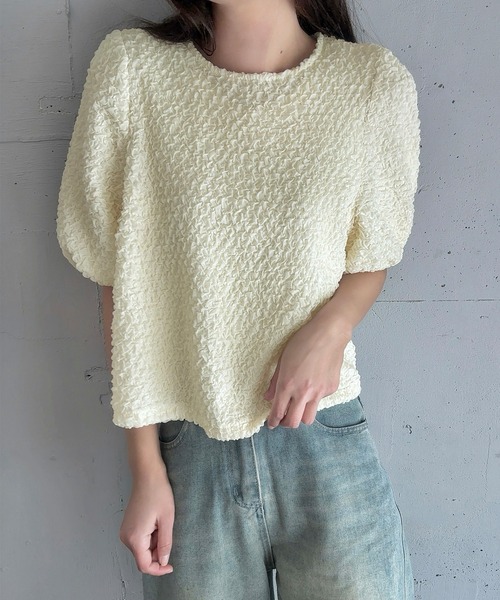 UJOH ベージュ 半袖ジップシャツ UJOH Full Open Shirt｜ジャッカロープ［JACKALOPE］