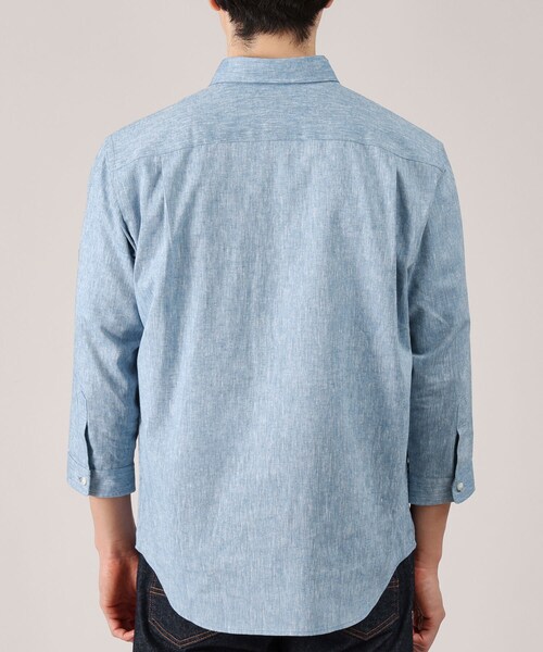 TAKEO KIKUCHI（タケオキクチ）の「ハイブリッド リネン 7分袖 シャツ（シャツ/ブラウス・メンズ・ブルー/ボルドー/ライトグレー/グリーン系/ネイビー・01/05/02/04/03）」の10枚目の写真