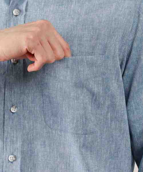 TAKEO KIKUCHI（タケオキクチ）の「ハイブリッド リネン 7分袖 シャツ（シャツ/ブラウス・メンズ・ブルー/ボルドー/ライトグレー/グリーン系/ネイビー・01/05/02/04/03）」の14枚目の写真