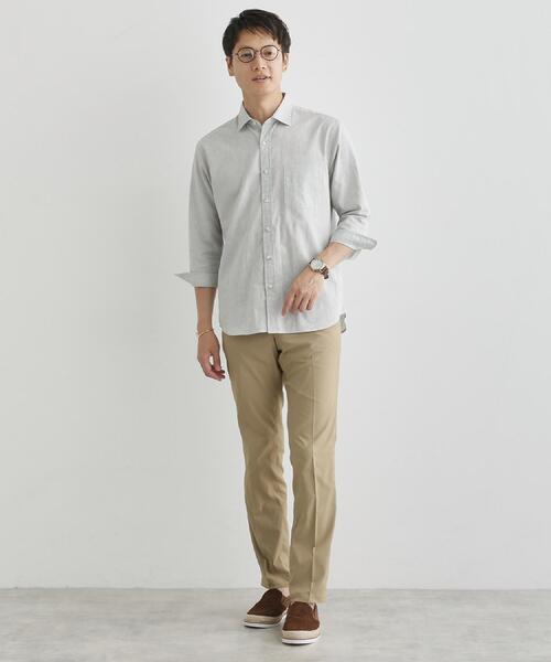 TAKEO KIKUCHI（タケオキクチ）の「ハイブリッド リネン 7分袖 シャツ（シャツ/ブラウス・メンズ・ブルー/ボルドー/ライトグレー/グリーン系/ネイビー・01/05/02/04/03）」の19枚目の写真