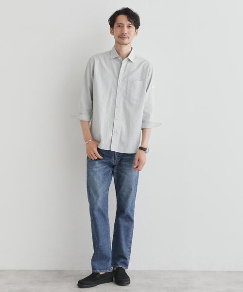 TAKEO KIKUCHI（タケオキクチ）の「ハイブリッド リネン 7分袖 シャツ（シャツ/ブラウス・メンズ・ブルー/ボルドー/ライトグレー/グリーン系/ネイビー・01/05/02/04/03）」の21枚目の写真