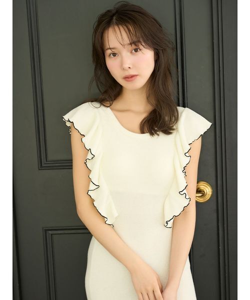 ら*ぅ様 ★新品・タグ付き【SNIDEL HOME】フリルワンピース フリルニットワンピース（ルームウェア/パジャマ）｜SNIDEL HOME