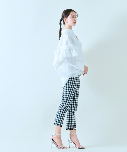 Audie a Muses（オーディアミューズ）の「チェックサブリナパンツ（その他パンツ・レディース・ブラック・40/38/42）」の2枚目の写真