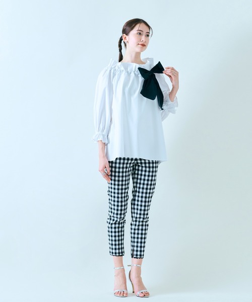 Audie a Muses（オーディアミューズ）の「チェックサブリナパンツ（その他パンツ・レディース・ブラック・40/38/42）」の4枚目の写真