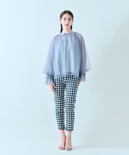 Audie a Muses（オーディアミューズ）の「チェックサブリナパンツ（その他パンツ・レディース・ブラック・40/38/42）」の8枚目の写真