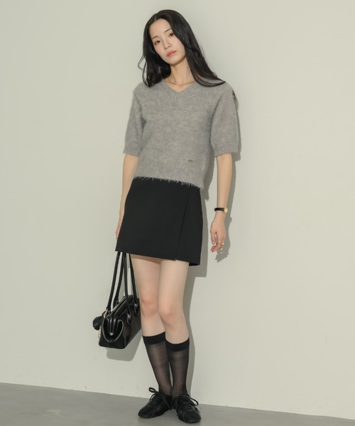 NEUNA（ヌナ）の「ラップミニスカート（スカート・レディース・ブラック/アイボリー・MEDIUM/SMALL）」の6枚目の写真