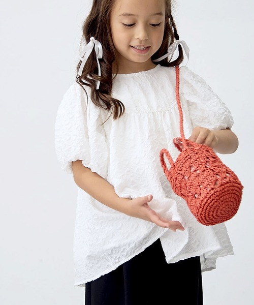 Piet(ピエット)の「ふんわり ボリューム バルーンスリーブ ブラウス(シャツ/ブラウス・キッズ・ブラック/オフホワイト/ピンク/グリーン・110/120/100/130)」の2枚目の写真