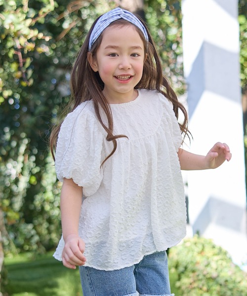 Piet(ピエット)の「ふんわり ボリューム バルーンスリーブ ブラウス(シャツ/ブラウス・キッズ・ブラック/オフホワイト/ピンク/グリーン・110/120/100/130)」の17枚目の写真