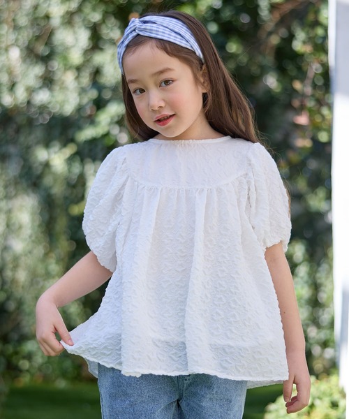 Piet(ピエット)の「ふんわり ボリューム バルーンスリーブ ブラウス(シャツ/ブラウス・キッズ・ブラック/オフホワイト/ピンク/グリーン・110/120/100/130)」の18枚目の写真